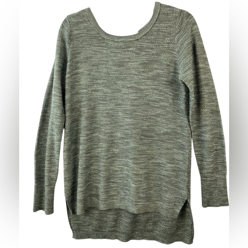 Knox Rose Women's Tunic Long Sleeve Top Blouse Crew Sweater Green Size Small